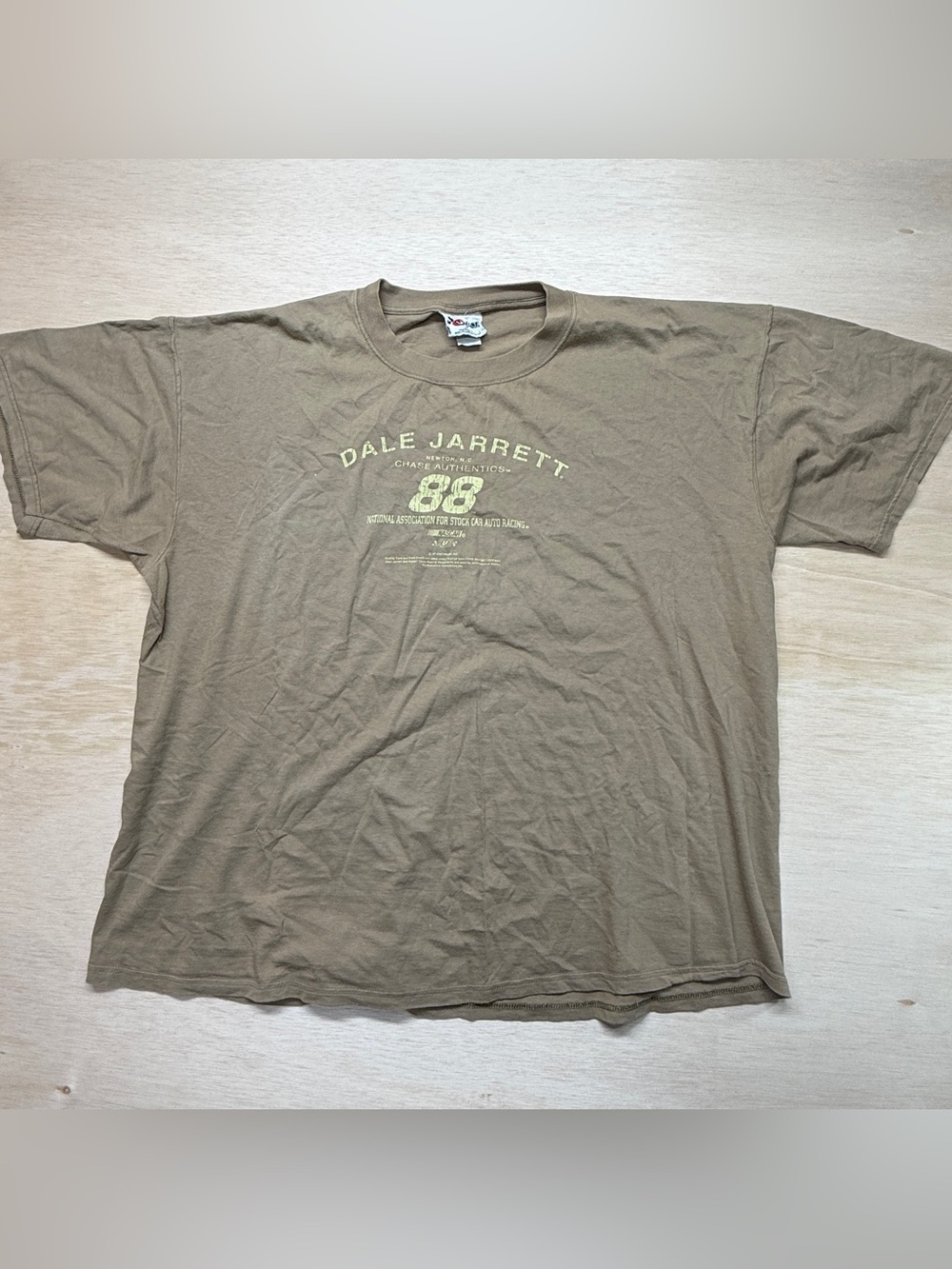 90s Dale Jarrett #88 NASCAR Shirt Mens XXL Brown Chase Authentics USA Made VTG